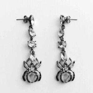 Gothic Spider Crystal Earrings